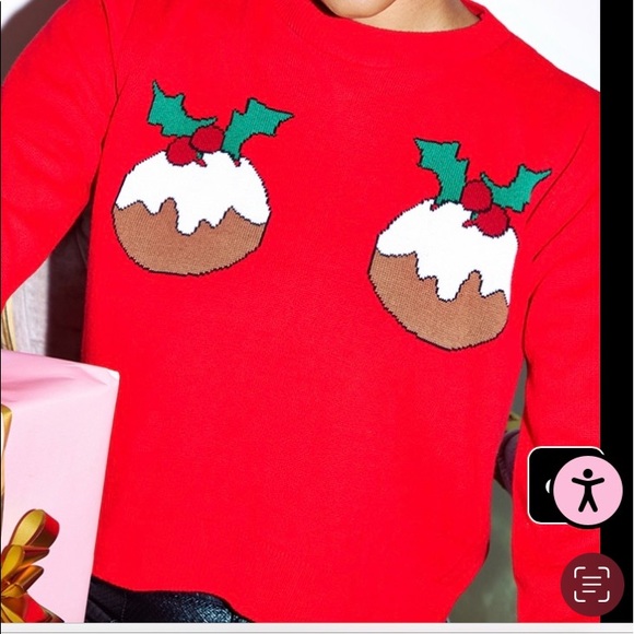 ⚡️🆕 Crop top christmas pudding ugly Christmas sweater - Picture 5 of 14